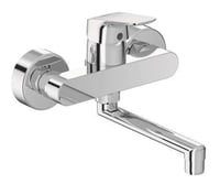 Ideal Standard Ceraflex zidna kuhinjska miješalica, s izljevom od 200 mm, kromirana, rotirajuća, S-priključci, sa sustavom za uštedu vode, 38 mm. 1