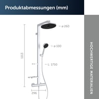Set de duș cu termostat Ideal Standard Ceratherm Alu+ BD583SI, cu 2 polițe, pară de duș, cap de duș și furtun de 175 cm, argintiu, 356x501x1113 mm 7