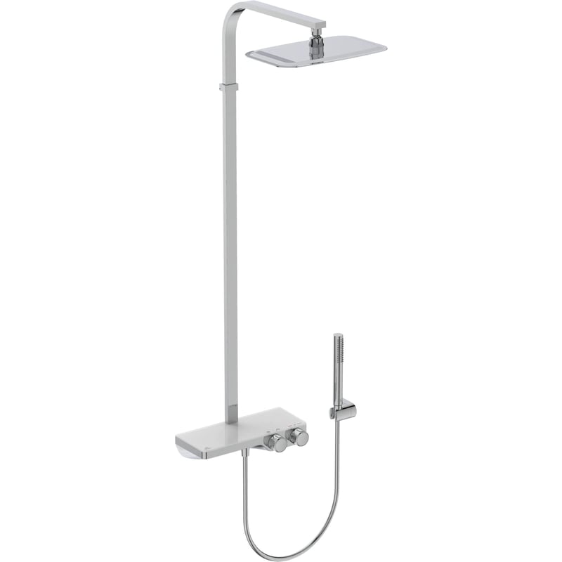 Set de duș Ideal Standard Ceratherm S200 A7332AA, montaj pe perete - Finisaj cromat, material alamă, sistem de duș cu fixare pe perete