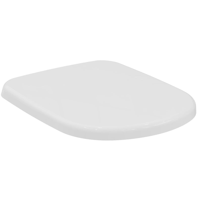 WC sedadlo Ideal Standard Eurovit s funkciou pozvoľného sklápania, tvar D, duroplast, biele, 365x425x40 mm
