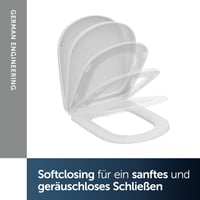 WC sedadlo Ideal Standard Eurovit s funkciou pozvoľného sklápania, tvar D, duroplast, biele, 365x425x40 mm 3