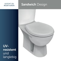 WC sedadlo Ideal Standard Eurovit, univerzálne oválne, močovina (UREA), chrómované pánty, biela, W302601 6