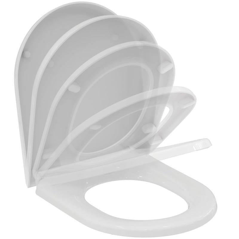 WC doska Ideal Standard Exacto Wrapover, tvar D – biela (alpská biela)