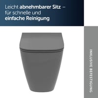 WC sedadlo Ideal Standard i.life B Slim – hranatý, štíhly tvar, sivá farba 4
