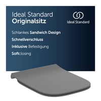 WC sedadlo Ideal Standard i.life B Slim – hranatý, štíhly tvar, sivá farba 2