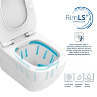 Ideal Standard i.life S RimLS+ viseća WC školjka bez ruba, dubina 48 cm, bijela, sa skrivenim pričvršćivanjem, za zidnu montažu 5