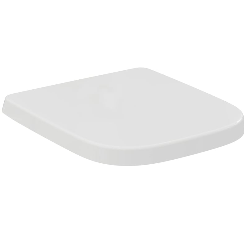 Capac WC Ideal Standard i.life S, formă pătrată, închidere lentă, funcție Quick-Release, alb, duroplast, 360x410x45 mm