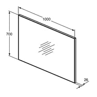 Ideal Standard zidno ogledalo s okvirom, 100 cm, srebrni okvir, kupaonsko zidno ogledalo 2