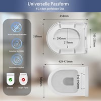 IDEALHOUSE D alakú univerzális wc ülőke gyerek ráülővel fehér lágyzáras gyorskioldású könnyen tisztítható termoplasztból 5