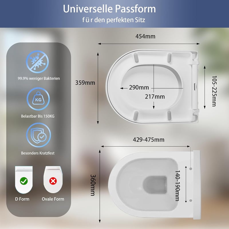 IDEALHOUSE D alakú univerzális wc ülőke gyerek ráülővel fehér lágyzáras gyorskioldású könnyen tisztítható termoplasztból