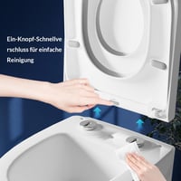 IDEALHOUSE D alakú univerzális wc ülőke gyerek ráülővel fehér lágyzáras gyorskioldású könnyen tisztítható termoplasztból 3