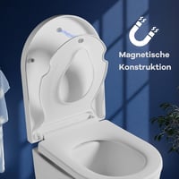 IDEALHOUSE D alakú univerzális wc ülőke gyerek ráülővel fehér lágyzáras gyorskioldású könnyen tisztítható termoplasztból 4