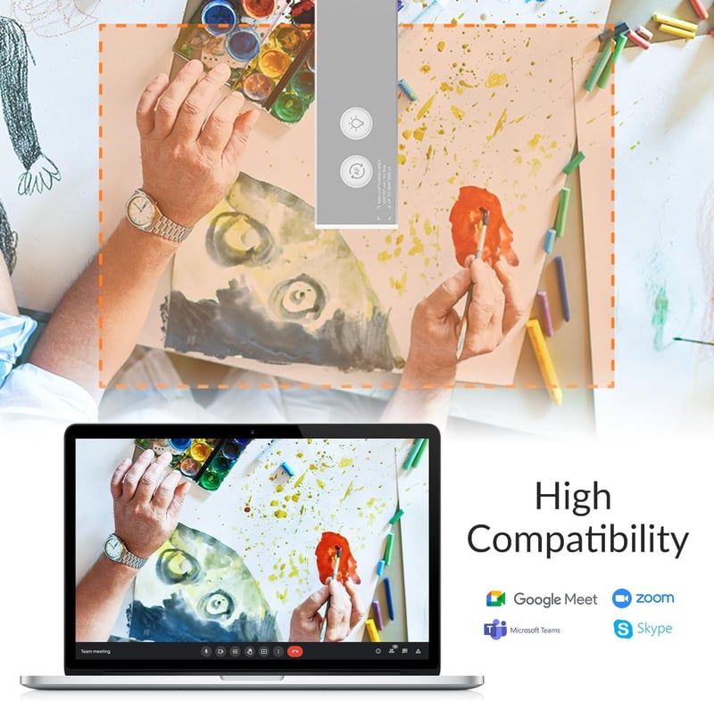 Ideao DC400 4K USB Dokumentum Kamera, Webkamera és Szkenner, 3-in-1, 13MP, Autofókusz, Beépített Mikrofon, LED Lámpa, OCR, Windows/Mac/Chrom