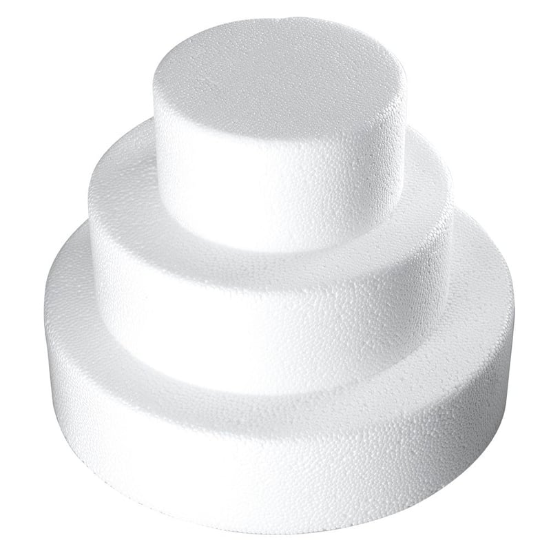 Ideen mit Herz troslojna torta od stiropora, promjera 20, 15 i 10 cm, ukupna visina 15 cm, polistirenska podloga za dekoraciju, DIY dodatak