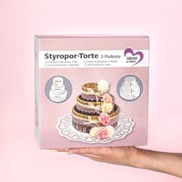 Ideen mit Herz troslojna torta od stiropora, promjera 20, 15 i 10 cm, ukupna visina 15 cm, polistirenska podloga za dekoraciju, DIY dodatak 6