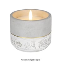 Lumânare LED din ceară naturală Ideen mit Herz în suport decorativ din beton, rotundă, cu baterii și funcție de temporizare de 6 ore 6