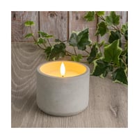 Lumânare LED din ceară naturală Ideen mit Herz în suport decorativ din beton, rotundă, cu baterii și funcție de temporizare de 6 ore 1