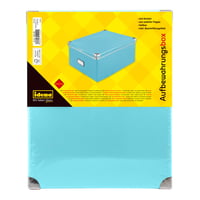 Idena 11009 Úložný box z pevného kartónu, s vekom s kovovými rohmi, tyrkysový, s popisovateľným poľom, 35x28x17 cm, na organizáciu domácnosti a kancelárie 4
