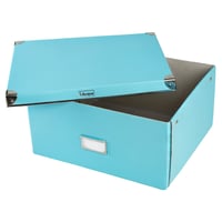 Idena 11009 Úložný box z pevného kartónu, s vekom s kovovými rohmi, tyrkysový, s popisovateľným poľom, 35x28x17 cm, na organizáciu domácnosti a kancelárie 2