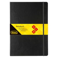 Idena 209292 Zápisník v pevnej väzbe A4 – linajkový, krémový papier, 192 strán, 80 g/m², čierna obálka 4