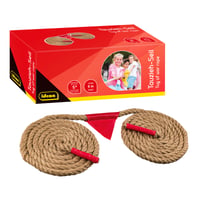 Idena 40382 Joc de tras la sfoară pentru exterior, lungime 6 m, diametru 20 mm, steag detașabil, capete întărite, joc de grădină pentru adulți și copii de la 5 ani 1