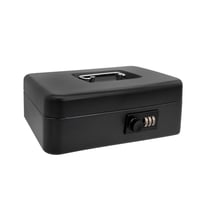 Casetă de bani Idena 50118 cu cifru din 3 cifre, oțel negru, 25 x 18 x 9 cm, cu compartiment pentru monede 1