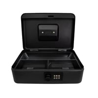 Casetă de bani Idena 50118 cu cifru din 3 cifre, oțel negru, 25 x 18 x 9 cm, cu compartiment pentru monede 2