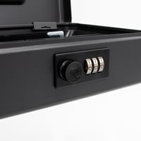 Casetă de bani Idena 50118 cu cifru din 3 cifre, oțel negru, 25 x 18 x 9 cm, cu compartiment pentru monede 3