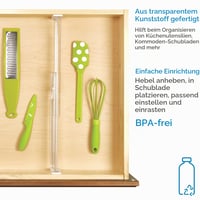 iDesign organizator ladica, prilagodljivi plastični razdjelnik za kuhinjske ladice, set od 2 komada za duboke ladice, prozirni 4