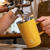 Ideus Duplafalú Termobögre 16oz (470ml) - Rozsdamentes Acél Kávés Pohár Csúszásgátló Fogantyúval és Tolható Fedéllel - Zöld Zebra 9