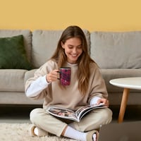 Ideus Duplafalú Termobögre 16oz (470ml) - Rozsdamentes Acél Kávés Pohár Csúszásgátló Fogantyúval és Tolható Fedéllel - Zöld Zebra 8