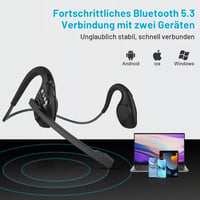 iDIGMALL Bluetooth 5.2 slúchadlá s mikrofónom s potlačením hluku CVC8.0, bezdrôtová stereofónna náhlavná súprava s otvorenou konštrukciou, matná čierna (G2), na kancelárske a športové účely 7