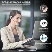 iDIGMALL Bluetooth 5.2 slúchadlá s mikrofónom s potlačením hluku CVC8.0, bezdrôtová stereofónna náhlavná súprava s otvorenou konštrukciou, matná čierna (G2), na kancelárske a športové účely 4