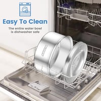 Bol de apă pentru câini IDOGCHEW din oțel inoxidabil cu bază antiderapantă, 3 L 6