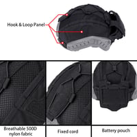 Taktické puzdro na prilbu IDOGEAR s protiváhou NVG a držiakom na batériu pre prilbu Fast Helmet, veľkosť M/L/XL, čierne 4