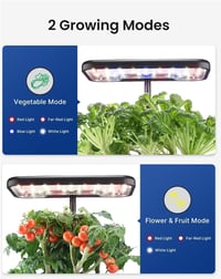 iDOO Hidroponikus Kertrendszer 8 Poddal, LED Növénylámpa, Automatikus Időzítő, Magasságállítható 2