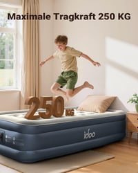iDOO Önfelfújó Légágy 1 Személyes, (99 x 188 cm) Integrált Pumpával Camping Vendégágy 5