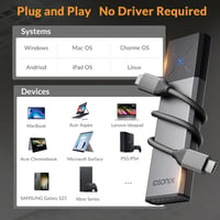 Carcasă externă iDsonix pentru SSD M.2 NVMe PCIe, USB-C 3.2 Gen2 10Gbps, adaptor din aluminiu, montare fără unelte, compatibil UASP, M-Key și B+M, dimensiuni 2230 2242 2260 2280 6