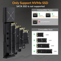 Carcasă externă iDsonix pentru SSD M.2 NVMe PCIe, USB-C 3.2 Gen2 10Gbps, adaptor din aluminiu, montare fără unelte, compatibil UASP, M-Key și B+M, dimensiuni 2230 2242 2260 2280 2