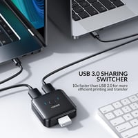 iDsonix USB 3.0 Switch - Kétirányú KVM Kapcsoló 2 PC Között - Nyomtató, Billentyűzet, Egér Megosztó - 5 Gbps Adatátvitel - Plug and Play 2