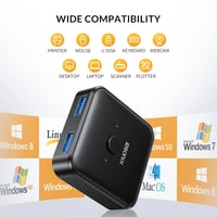 iDsonix USB 3.0 Switch - Kétirányú KVM Kapcsoló 2 PC Között - Nyomtató, Billentyűzet, Egér Megosztó - 5 Gbps Adatátvitel - Plug and Play 6