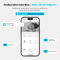Detská pestúnka ieGeek 1080P s 5-palcovým displejom, 360° PTZ otáčaním, automatickým sledovaním, nočným videním a pripojením k smartfónu, biela 2