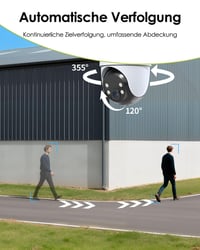 Vonkajšia bezpečnostná kamera ieGeek 4G so SIM kartou bez WiFi, nepretržité nahrávanie 24/7, 2K 3MP, 360° PTZ, 10000 mAh, 5W solárny panel, nočné videnie, biela 5