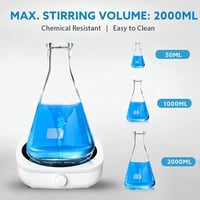 Iegefirm mini magnetické miešadlo, laboratórna miešačka s miešadlom, 2 l, 2000 ot./min, prenosné laboratórne miešadlo 3
