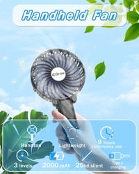 iEGrow HF308 Mini Kézi Ventilátor Fekete Akkumulátoros 2