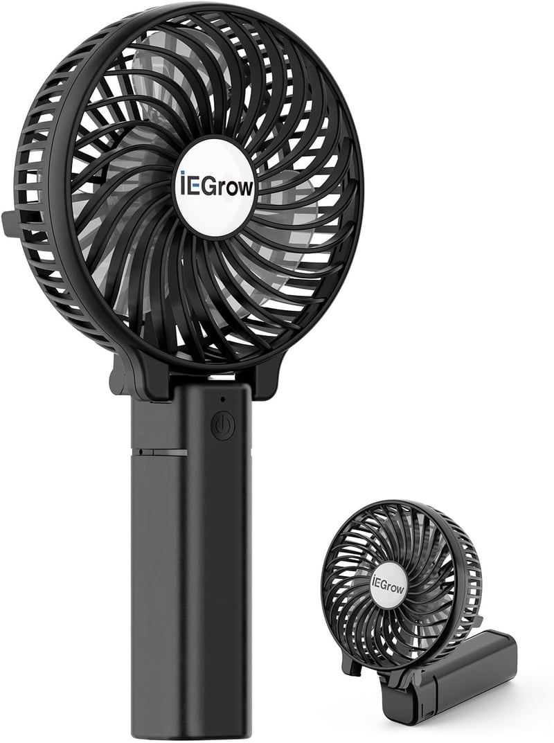 iEGrow HF308 Mini Kézi Ventilátor Fekete Akkumulátoros