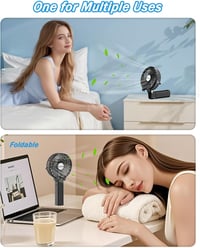 iEGrow HF308 Mini Kézi Ventilátor Fekete Akkumulátoros 6