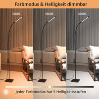 LED stojanová lampa iFalarila, 120 LED, 10W s diaľkovým ovládaním, 3 farebné režimy 3000K-6000K, 10 úrovní jasu, husí krk, do obývačky, spálne, kancelárie, čierna 4