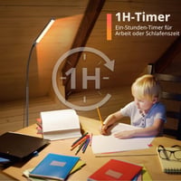 LED stojanová lampa iFalarila, 120 LED, 10W s diaľkovým ovládaním, 3 farebné režimy 3000K-6000K, 10 úrovní jasu, husí krk, do obývačky, spálne, kancelárie, čierna 6