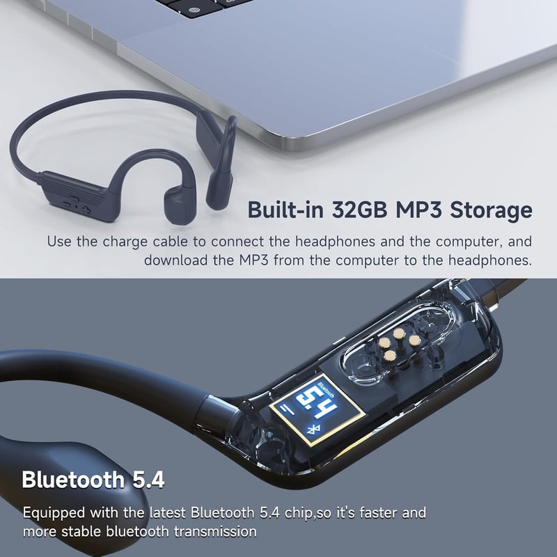 IFECCO Bluetooth 5.4 vízálló fülhallgató 32GB MP3 úszáshoz kerékpározáshoz futáshoz